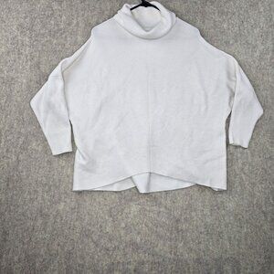White Turtleneck Sweater Loose Fit Small Size